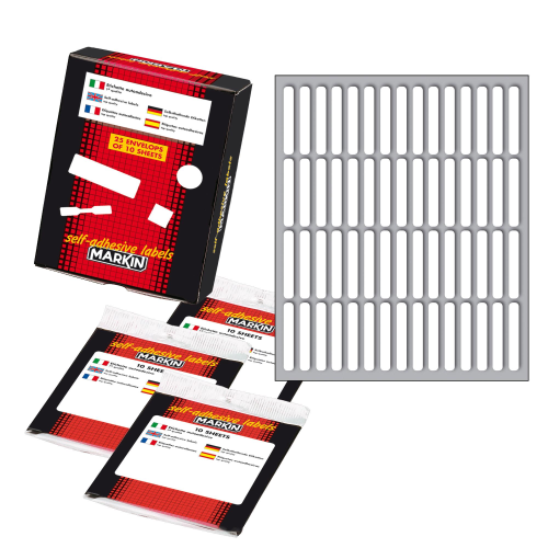 Etichetta adesiva bianca 34x5mm (10fogli x 60etichette Markin